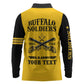 Personalized Afro Buffalo Soldiers Long Sleeve Polo Shirt BSMC United States Army Yellow