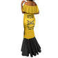 Personalized Afro Buffalo Soldiers Mermaid Dress BSMC United States Army Yellow