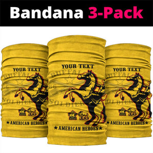 Personalized Afro Buffalo Soldiers Neck Gaiter BSMC United States Army Yellow LT14