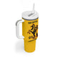 Personalized Afro Buffalo Soldiers Tumbler With Handle BSMC United States Army Yellow