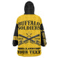 Personalized Afro Buffalo Soldiers Wearable Blanket Hoodie BSMC United States Army Yellow