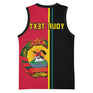 Personalised Mozambique Basketball Jersey Muzambhiki Coat Of Arms - African Pride