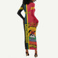 Personalised Mozambique Long Sleeve Bodycon Dress Muzambhiki Coat Of Arms LT14