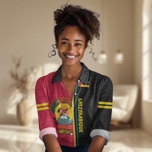 Personalised Mozambique Women Casual Shirt Muzambhiki Coat Of Arms LT14