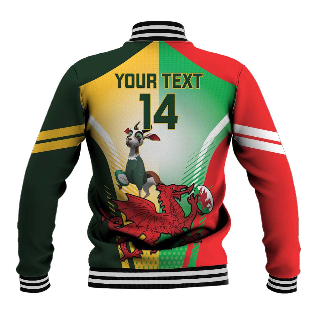 Custom South Africa And Wales Rugby Baseball Jacket Springboks Welsh Mascots Dynamic Version LT14