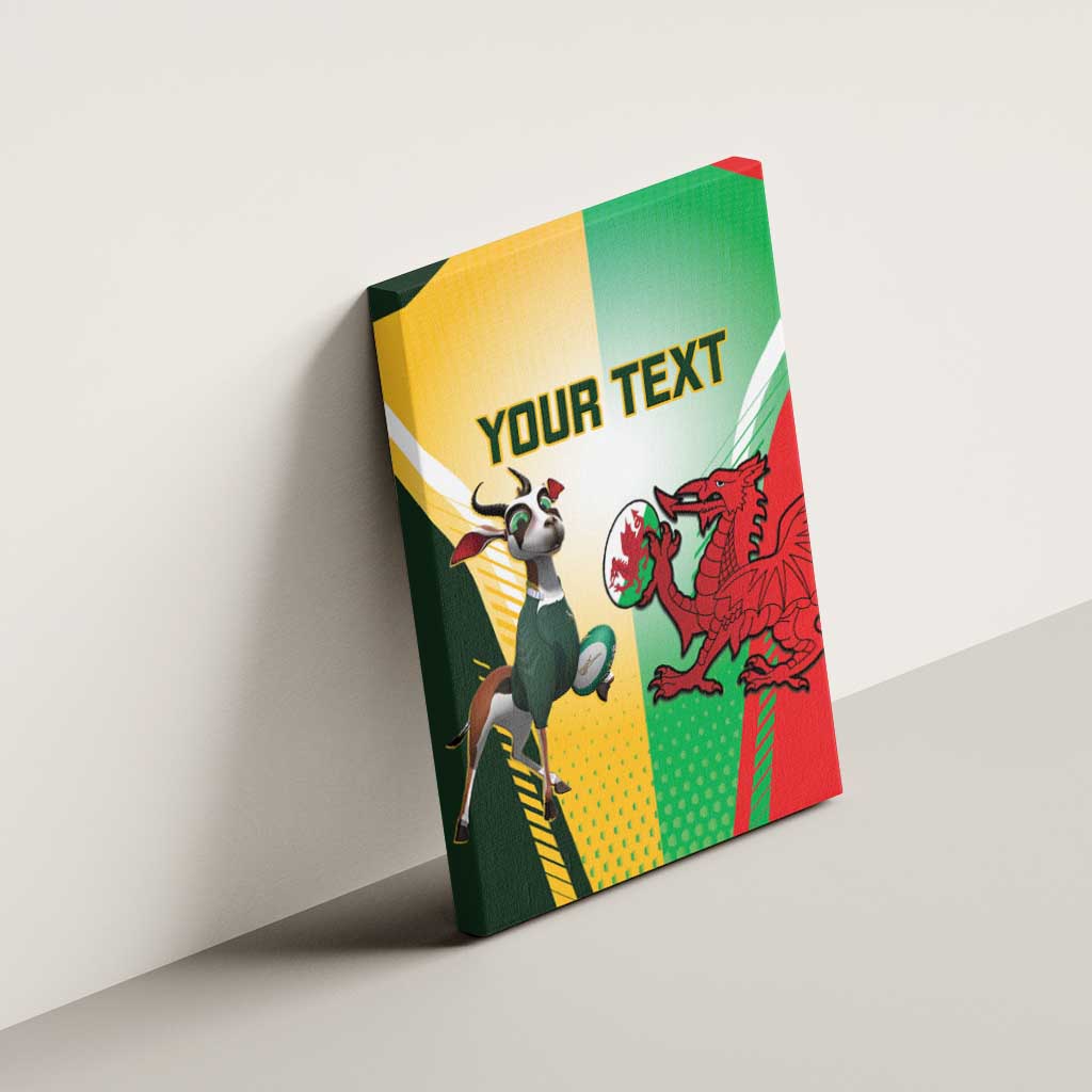 Custom South Africa And Wales Rugby Canvas Wall Art Springboks Welsh Mascots Dynamic Version