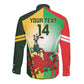 Custom South Africa And Wales Rugby Long Sleeve Button Shirt Springboks Welsh Mascots Dynamic Version