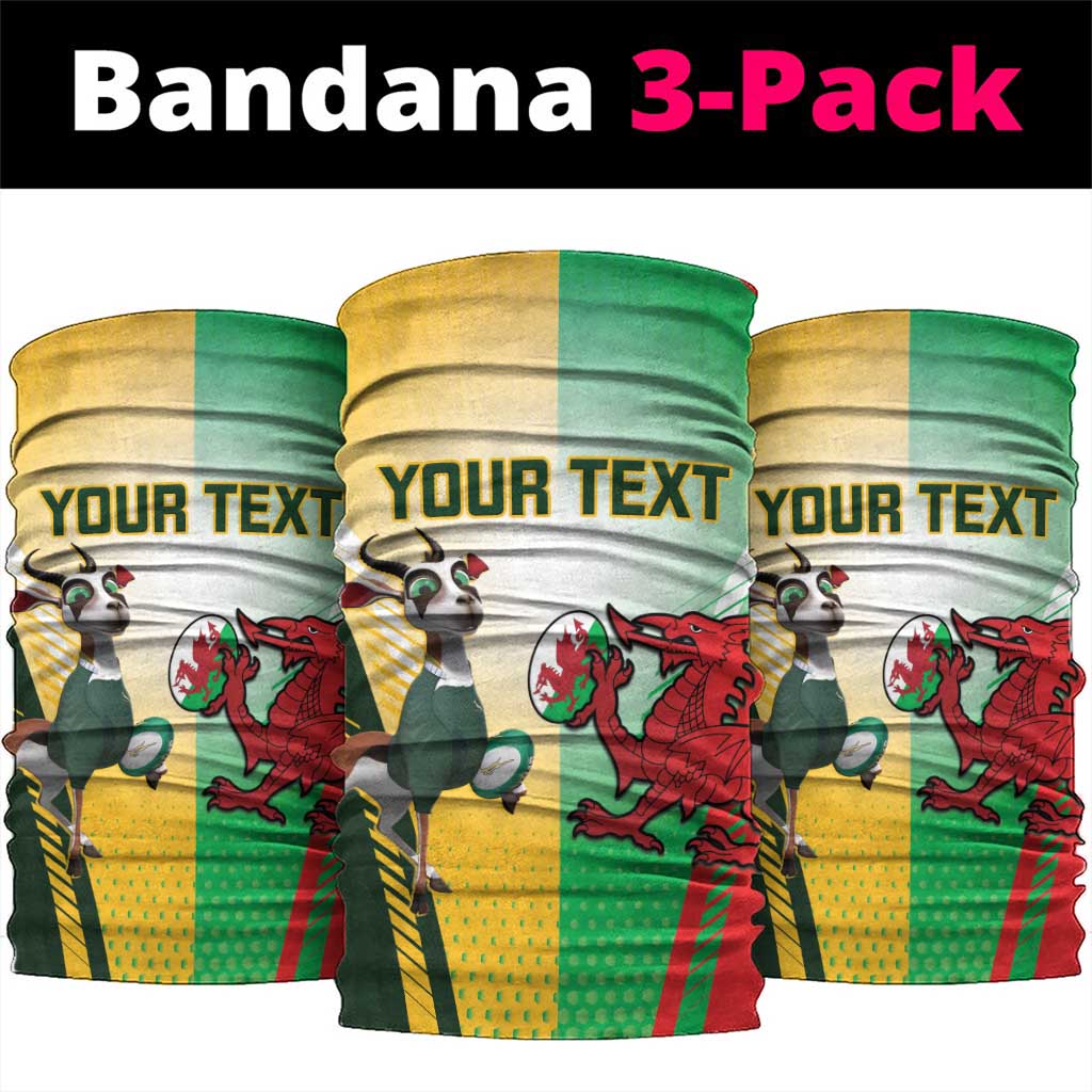 Custom South Africa And Wales Rugby Neck Gaiter Springboks Welsh Mascots Dynamic Version LT14