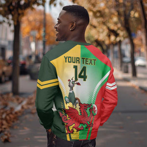Custom South Africa And Wales Rugby Sweatshirt Springboks Welsh Mascots Dynamic Version