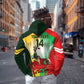 Custom South Africa And Wales Rugby Zip Hoodie Springboks Welsh Mascots Dynamic Version