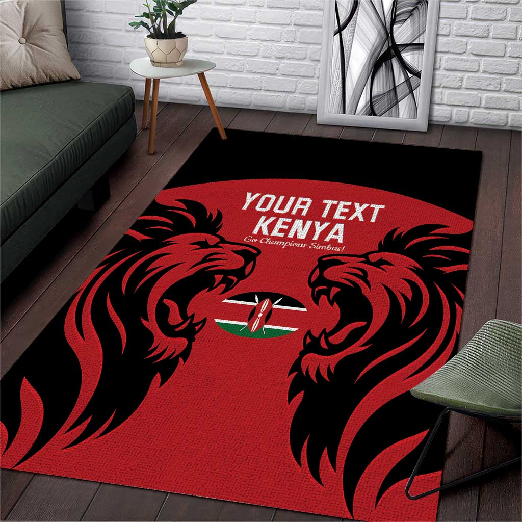 Custom Kenya Rugby Area Rug 2024 Go Champions Simbas - Red by AfricanPride