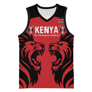 Custom Kenya Rugby Basketball Jersey 2024 Go Champions Simbas - Red - African Pride