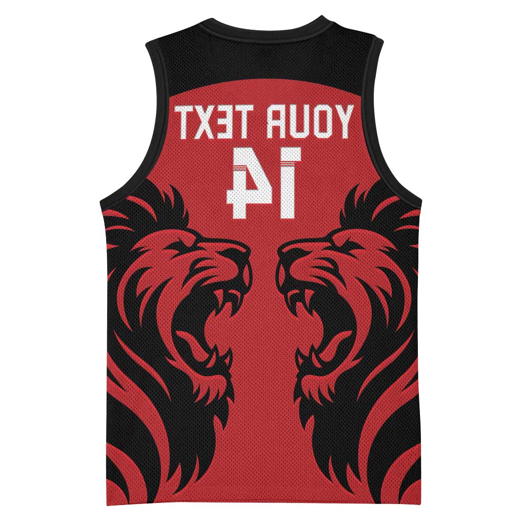 Custom Kenya Rugby Basketball Jersey 2024 Go Champions Simbas - Red - African Pride