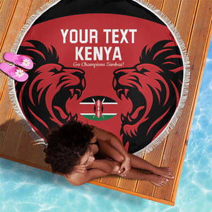 Custom Kenya Rugby Beach Blanket 2024 Go Champions Simbas - Red