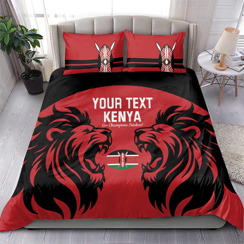 Custom Kenya Rugby Bedding Set 2024 Go Champions Simbas - Red