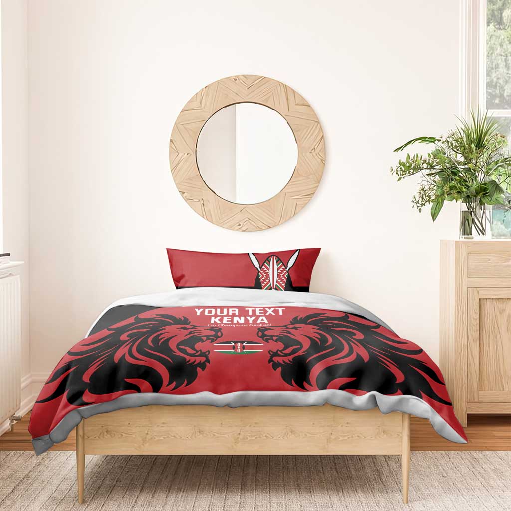 Custom Kenya Rugby Bedding Set 2024 Go Champions Simbas - Red