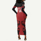 Custom Kenya Rugby Long Sleeve Bodycon Dress 2024 Go Champions Simbas - Red LT14