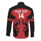 Custom Kenya Rugby Long Sleeve Button Shirt 2024 Go Champions Simbas - Red
