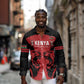 Custom Kenya Rugby Long Sleeve Button Shirt 2024 Go Champions Simbas - Red