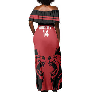 Custom Kenya Rugby Off Shoulder Maxi Dress 2024 Go Champions Simbas - Red