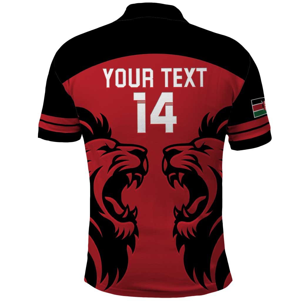 Custom Kenya Rugby Polo Shirt 2024 Go Champions Simbas - Red