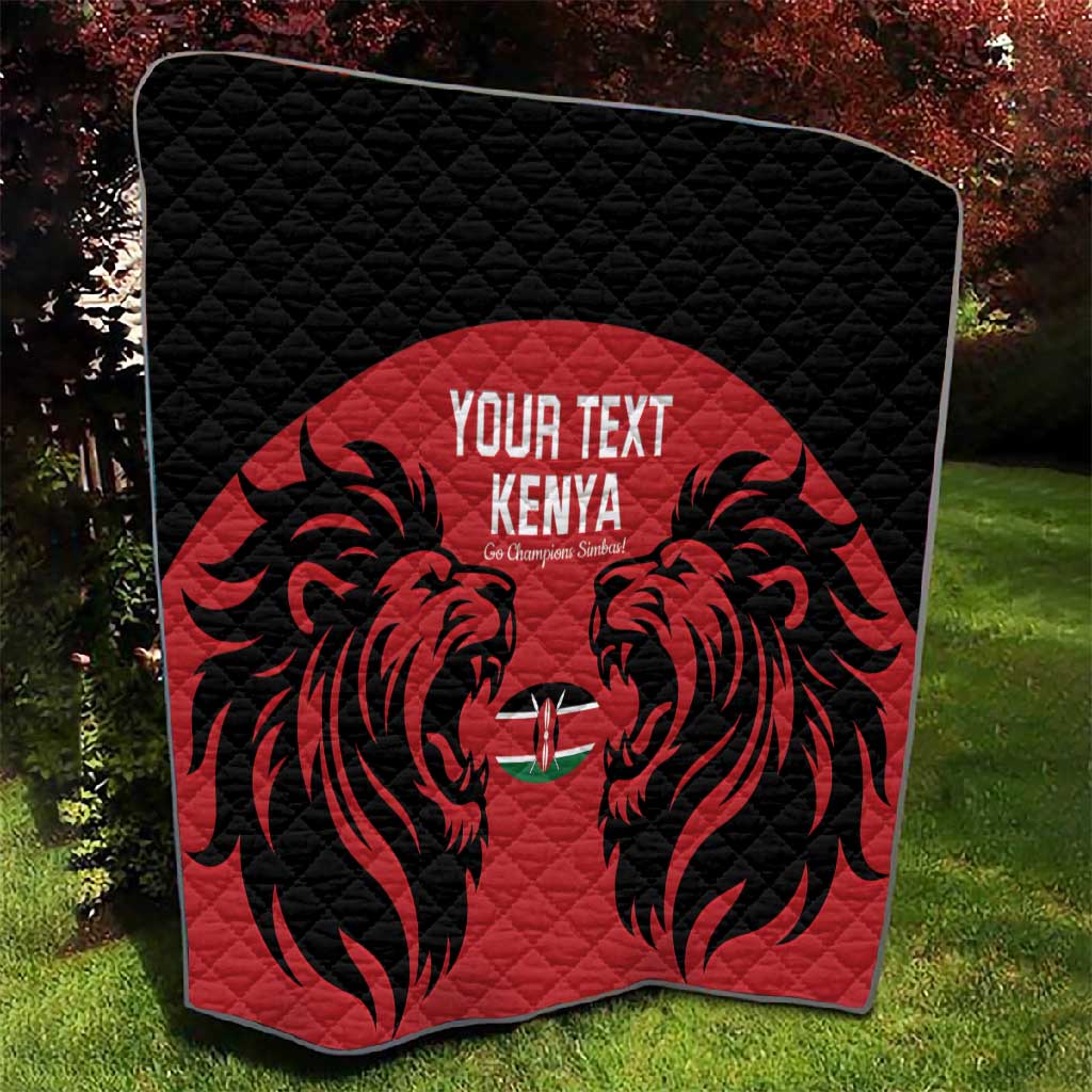Custom Kenya Rugby Quilt 2024 Go Champions Simbas - Red