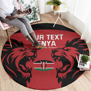 Custom Kenya Rugby Round Carpet 2024 Go Champions Simbas - Red