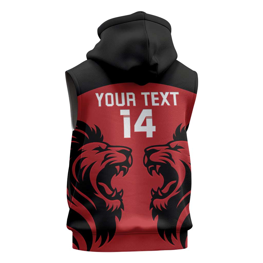Custom Kenya Rugby Sleeveless Hoodie 2024 Go Champions Simbas - Red - African Pride