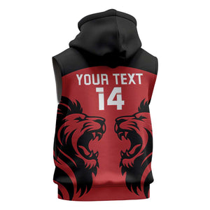 Custom Kenya Rugby Sleeveless Hoodie 2024 Go Champions Simbas - Red - African Pride