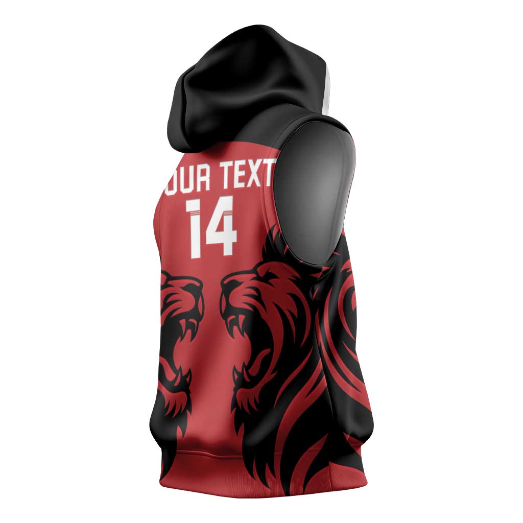 Custom Kenya Rugby Sleeveless Hoodie 2024 Go Champions Simbas - Red - African Pride
