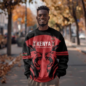 Custom Kenya Rugby Sweatshirt 2024 Go Champions Simbas - Red