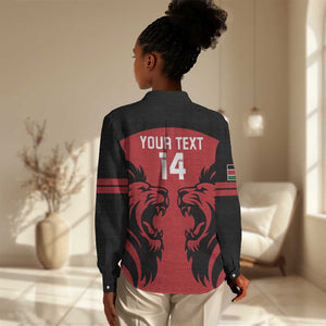 Custom Kenya Rugby Women Casual Shirt 2024 Go Champions Simbas - Red LT14