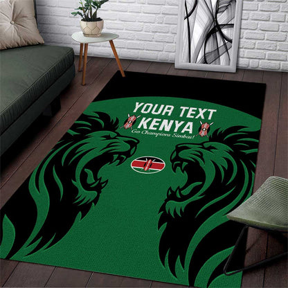 Custom Kenya Rugby Area Rug 2024 Go Champions Simbas - Green
