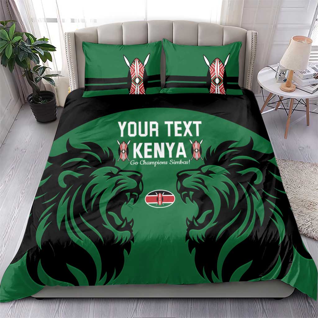 Custom Kenya Rugby Bedding Set 2024 Go Champions Simbas - Green