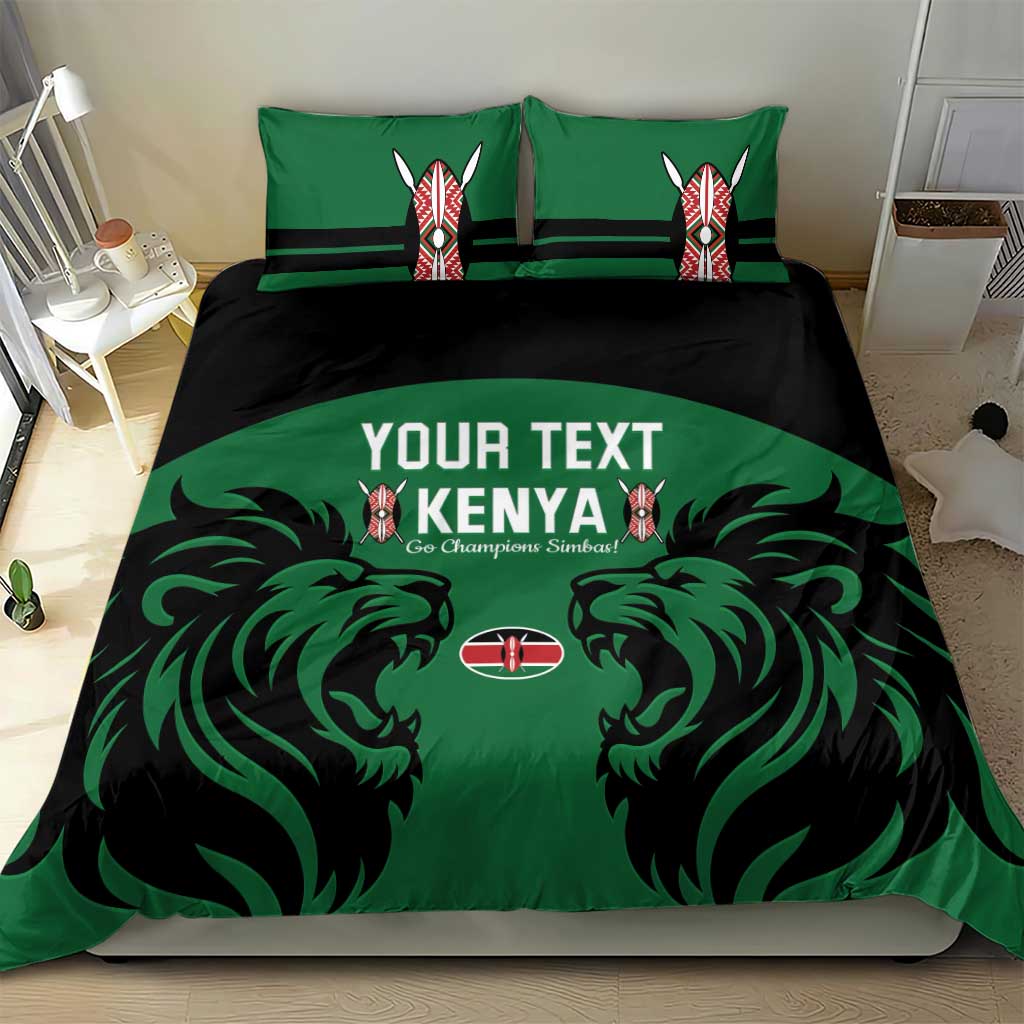 Custom Kenya Rugby Bedding Set 2024 Go Champions Simbas - Green