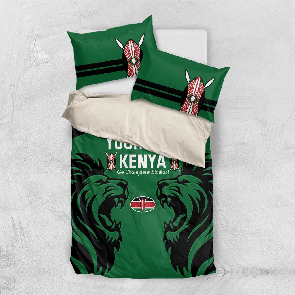 Custom Kenya Rugby Bedding Set 2024 Go Champions Simbas - Green