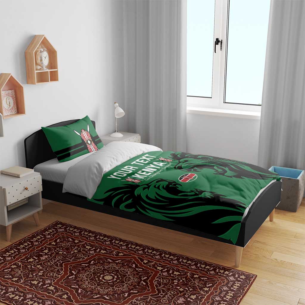 Custom Kenya Rugby Bedding Set 2024 Go Champions Simbas - Green