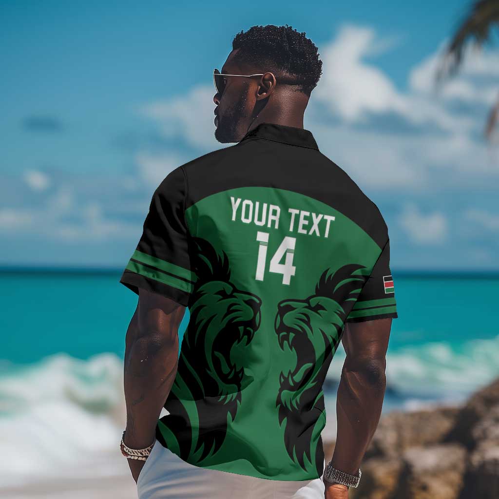 Custom Kenya Rugby Hawaiian Shirt 2024 Go Champions Simbas - Green
