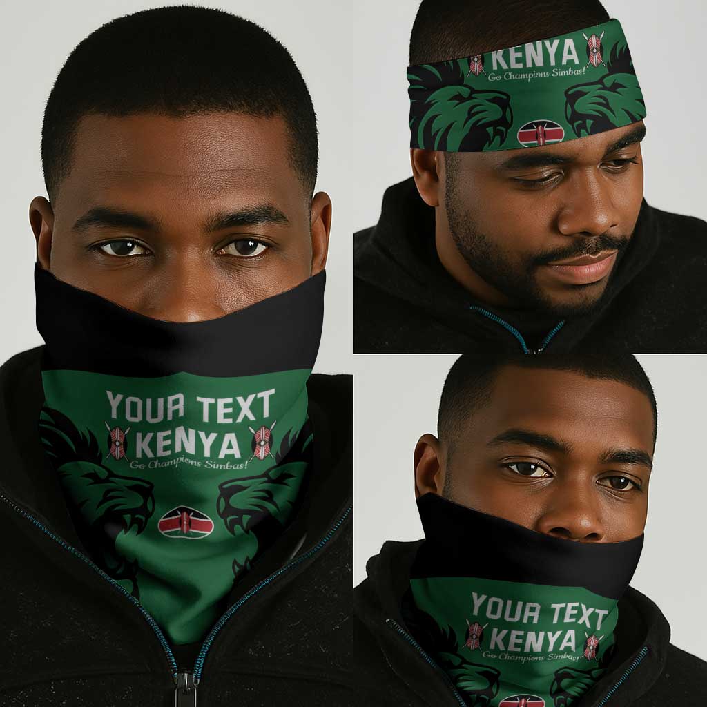 Custom Kenya Rugby Neck Gaiter 2024 Go Champions Simbas - Green LT14
