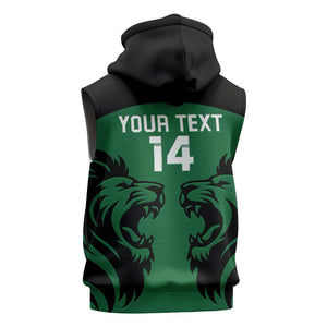 Custom Kenya Rugby Sleeveless Hoodie 2024 Go Champions Simbas - Green - African Pride