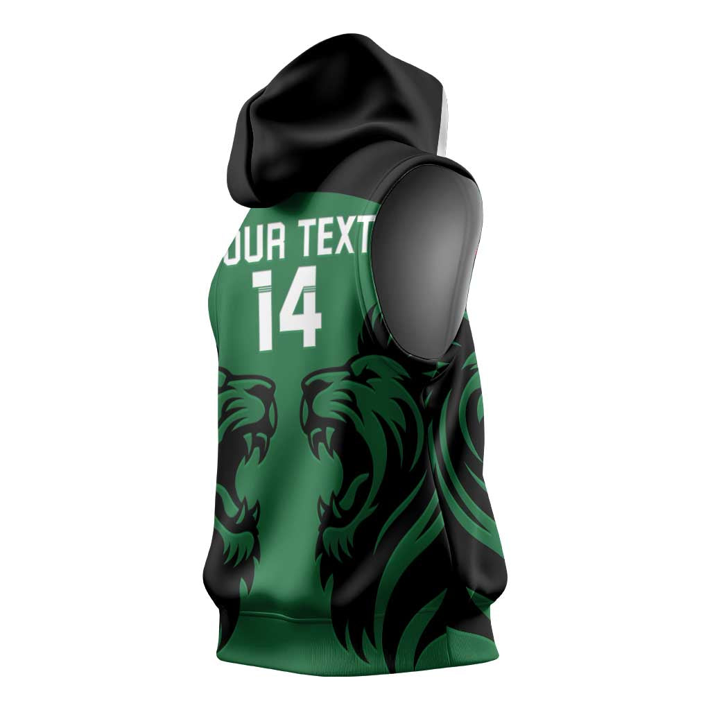 Custom Kenya Rugby Sleeveless Hoodie 2024 Go Champions Simbas - Green - African Pride