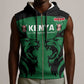 Custom Kenya Rugby Sleeveless Zip Hoodie 2024 Go Champions Simbas - Green - African Pride