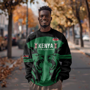 Custom Kenya Rugby Sweatshirt 2024 Go Champions Simbas - Green
