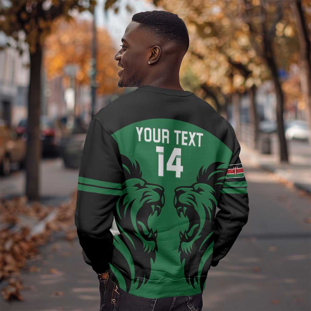 Custom Kenya Rugby Sweatshirt 2024 Go Champions Simbas - Green