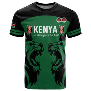 Custom Kenya Rugby T shirt 2024 Go Champions Simbas - Green