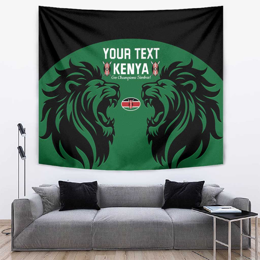 Custom Kenya Rugby Tapestry 2024 Go Champions Simbas - Green