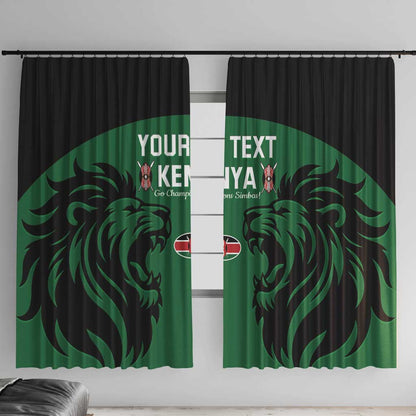 Custom Kenya Rugby Window Curtain 2024 Go Champions Simbas - Green