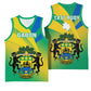 Presonalised Gabon Basketball Jersey Coat Of Arms With Flag Gradient Style - African Pride