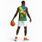 Presonalised Gabon Basketball Jersey Coat Of Arms With Flag Gradient Style - African Pride