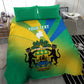 Presonalised Gabon Bedding Set Coat Of Arms With Flag Gradient Style
